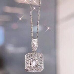 ❤925 Silver Plated Round Cut CZ Choker Necklace for Women, MARR9322